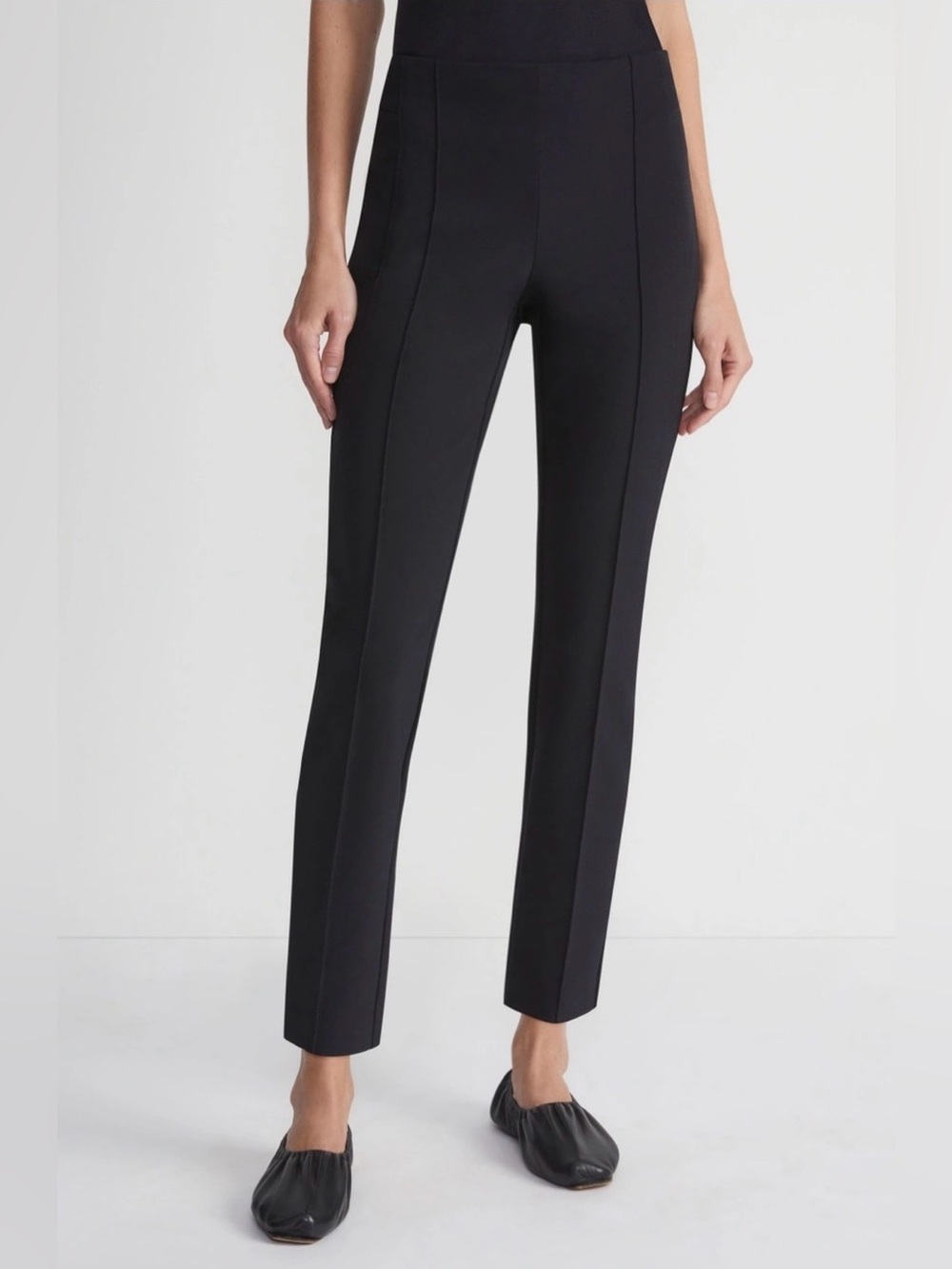 Lafayette 148 NY Gramercy Acclaimed Stretch Pants Black Side Zip Size 4 EUC